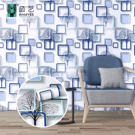 Venta al por mayor de fábrica, papel de pared autoadhesivo moderno, papel tapiz impermeable de PVC, decoración del hogar